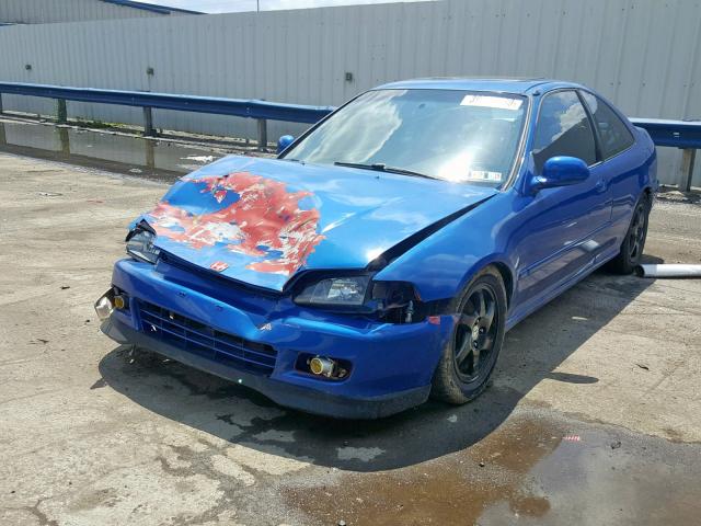 1HGEJ2121SL046020 - 1995 HONDA CIVIC DX BLUE photo 2