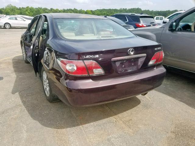 JTHBF30G220052477 - 2002 LEXUS ES 300 MAROON photo 3