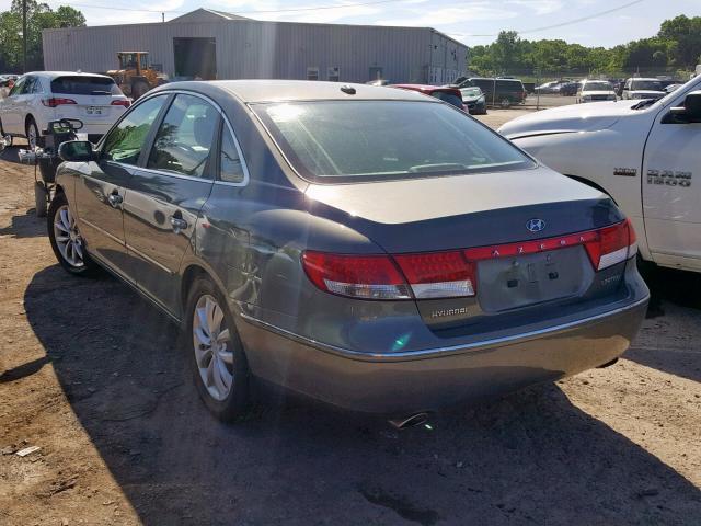 KMHFC46F37A225131 - 2007 HYUNDAI AZERA SE GREEN photo 3