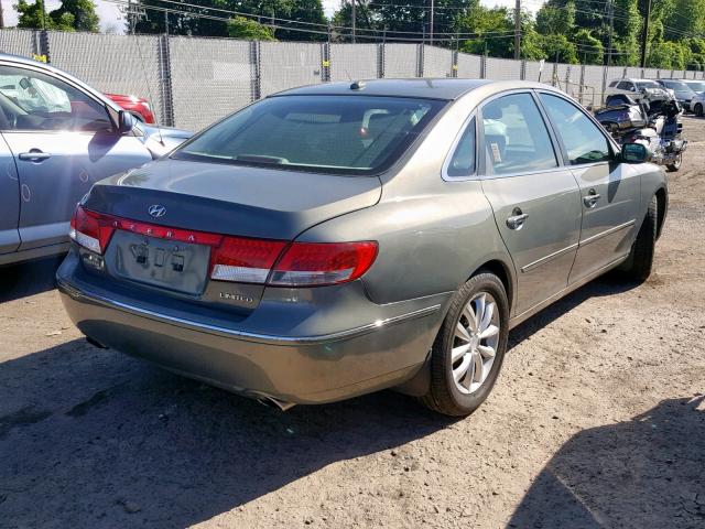 KMHFC46F37A225131 - 2007 HYUNDAI AZERA SE GREEN photo 4