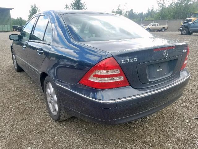 WDBRF84JX3F430349 - 2003 MERCEDES-BENZ C 320 4MAT BLUE photo 3