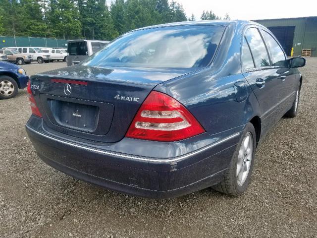 WDBRF84JX3F430349 - 2003 MERCEDES-BENZ C 320 4MAT BLUE photo 4