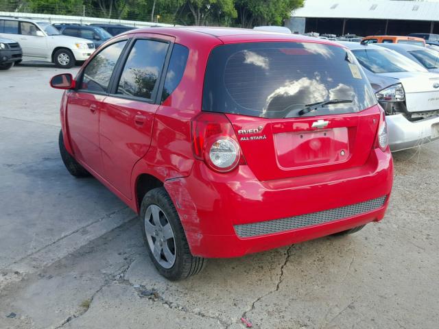 KL1TD6DE5BB137685 - 2011 CHEVROLET AVEO LS RED photo 3