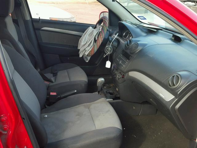 KL1TD6DE5BB137685 - 2011 CHEVROLET AVEO LS RED photo 5