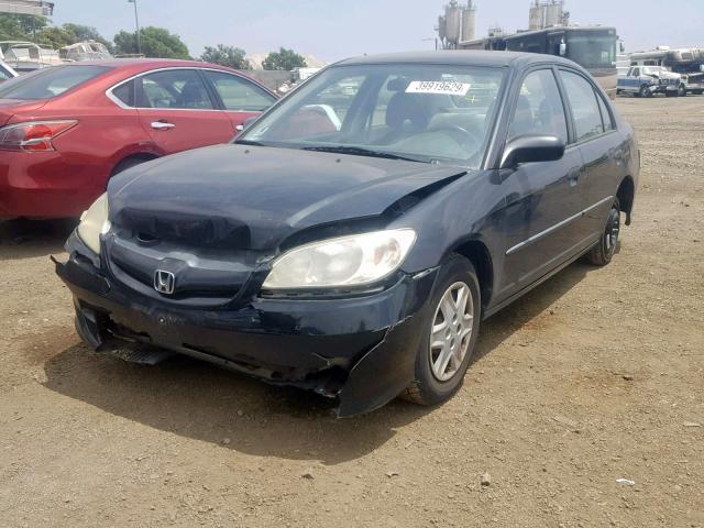 2HGES16375H563655 - 2005 HONDA CIVIC DX V BLACK photo 2