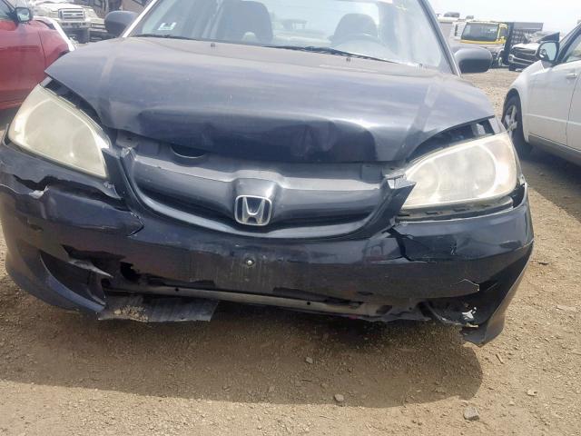 2HGES16375H563655 - 2005 HONDA CIVIC DX V BLACK photo 9