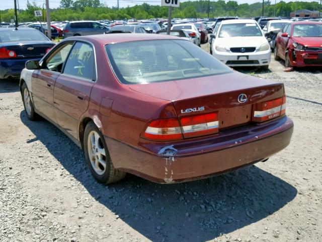 JT8BF28G6Y5075903 - 2000 LEXUS ES 300 RED photo 3