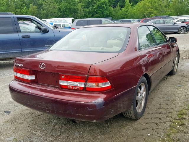 JT8BF28G6Y5075903 - 2000 LEXUS ES 300 RED photo 4