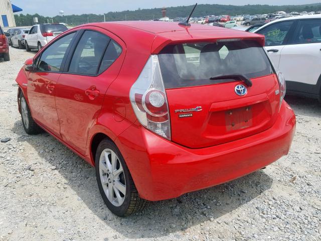 JTDKDTB34D1047778 - 2013 TOYOTA PRIUS C RED photo 3