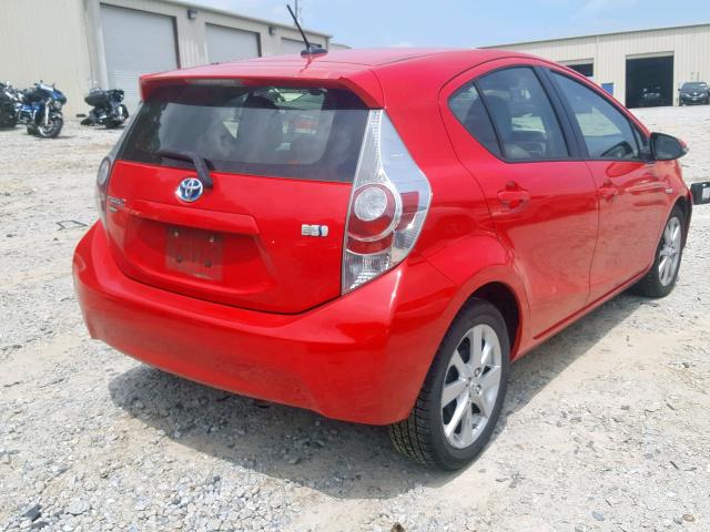 JTDKDTB34D1047778 - 2013 TOYOTA PRIUS C RED photo 4