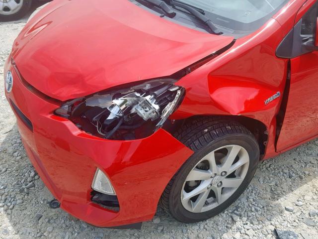 JTDKDTB34D1047778 - 2013 TOYOTA PRIUS C RED photo 9