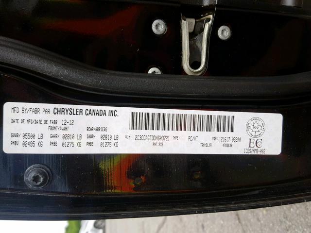 2C3CCAGT3DH603721 - 2013 CHRYSLER 300 S BLACK photo 10