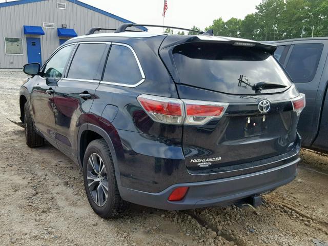 5TDKKRFHXGS506477 - 2016 TOYOTA HIGHLANDER BLACK photo 3