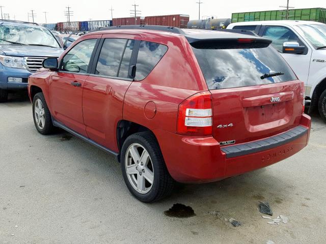 1J8FF47W97D205161 - 2007 JEEP COMPASS RED photo 3