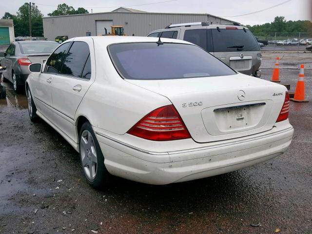 WDBNG84J14A396750 - 2004 MERCEDES-BENZ S 500 4MAT WHITE photo 3