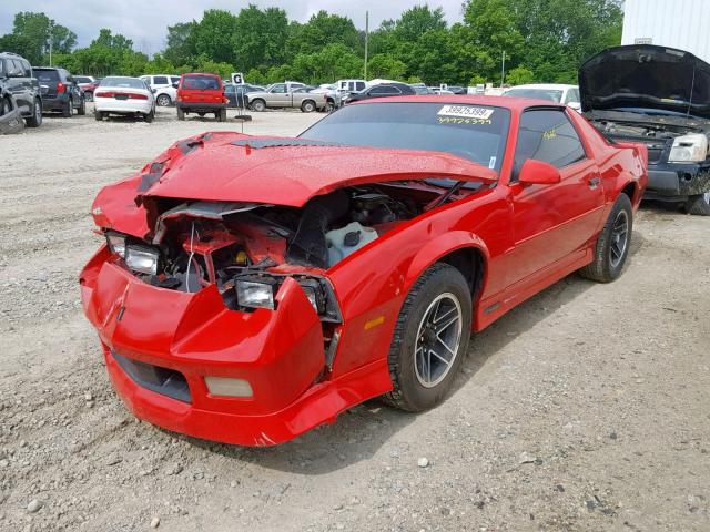 1G1FP23E1LL118451 - 1990 CHEVROLET CAMARO RS RED photo 2