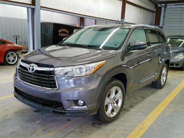 5TDYKRFH3FS120010 - 2015 TOYOTA HIGHLANDER GRAY photo 2