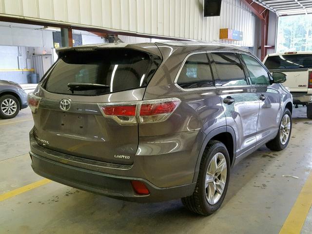 5TDYKRFH3FS120010 - 2015 TOYOTA HIGHLANDER GRAY photo 4