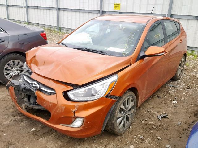 KMHCU5AE8GU240128 - 2016 HYUNDAI ACCENT SPO ORANGE photo 2