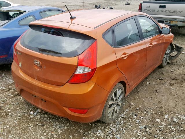 KMHCU5AE8GU240128 - 2016 HYUNDAI ACCENT SPO ORANGE photo 4