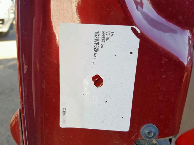 1G2WP52KX2F186278 - 2002 PONTIAC GRAND PRIX MAROON photo 10