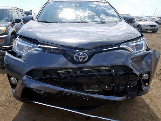 JTMDJREV2HD141714 - 2017 TOYOTA RAV4 HV LI GRAY photo 9