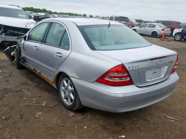 WDBRF61J82F263240 - 2002 MERCEDES-BENZ C 240 SILVER photo 3