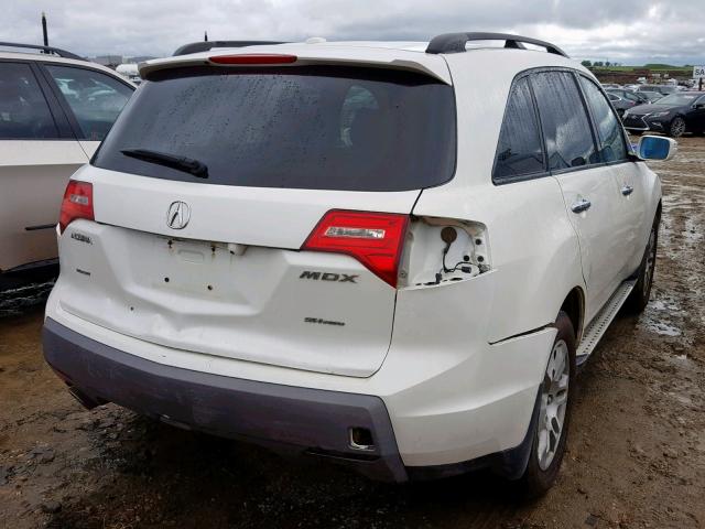 2HNYD285X8H000981 - 2008 ACURA MDX SPORT WHITE photo 4