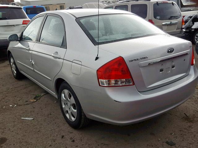 KNAFE122885493700 - 2008 KIA SPECTRA EX SILVER photo 3