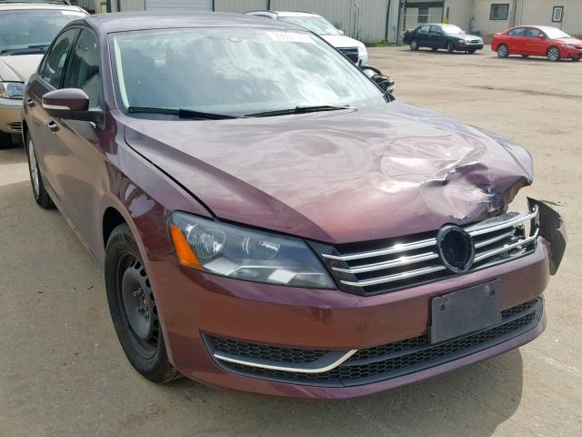 1VWAP7A38DC046971 - 2013 VOLKSWAGEN PASSAT S MAROON photo 1