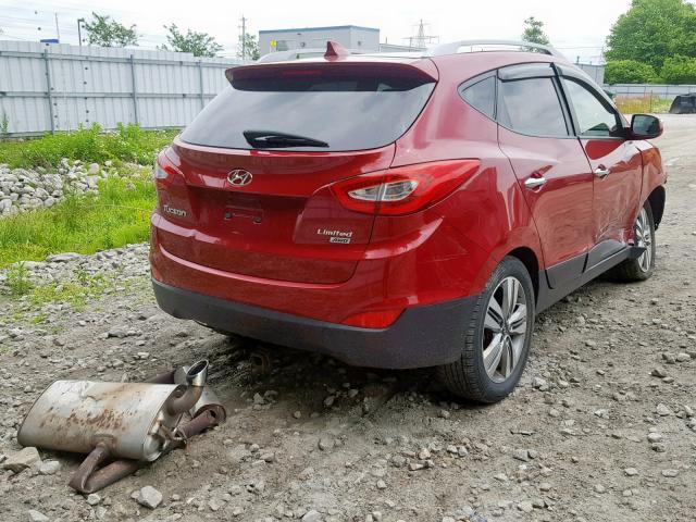 KM8JUCAG1FU033107 - 2015 HYUNDAI TUCSON LIM RED photo 4