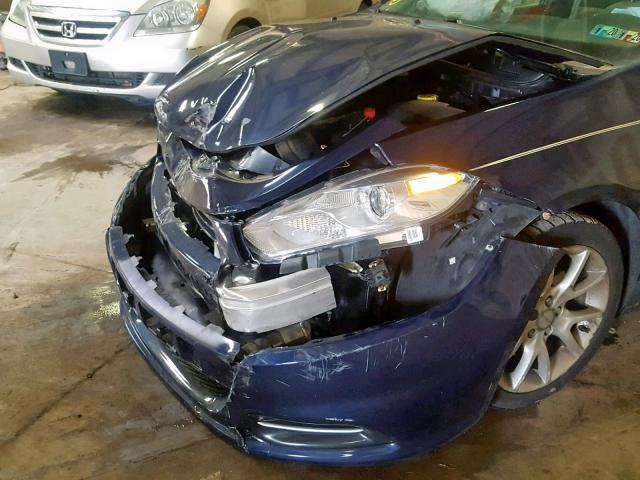 1C3CDFBA4DD320354 - 2013 DODGE DART SXT BLUE photo 9