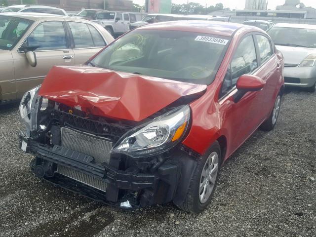 KNADM4A31E6352558 - 2014 KIA RIO LX RED photo 2