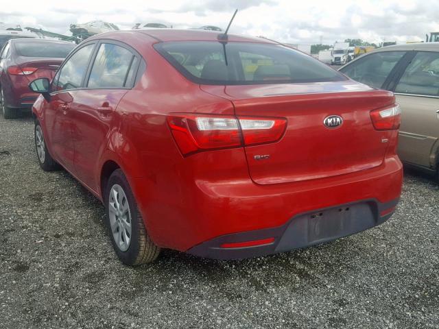 KNADM4A31E6352558 - 2014 KIA RIO LX RED photo 3