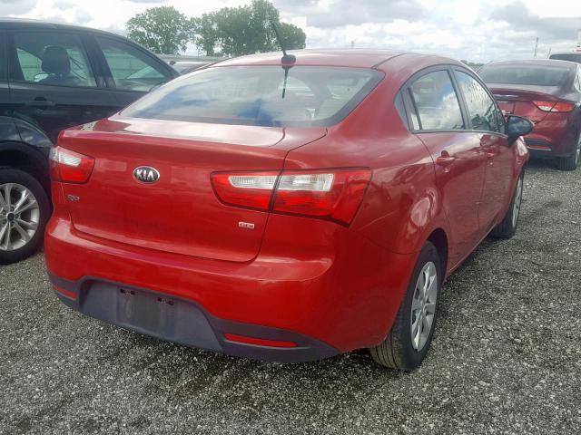 KNADM4A31E6352558 - 2014 KIA RIO LX RED photo 4