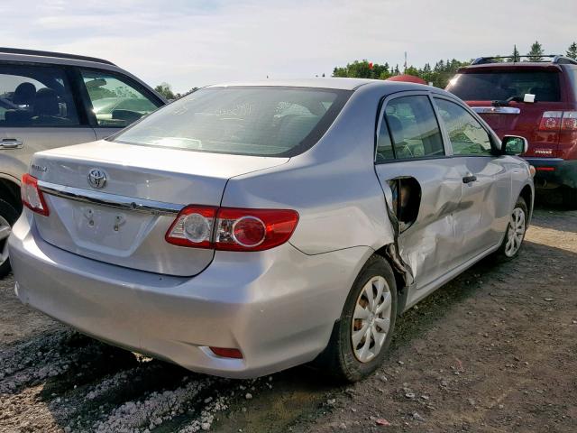 2T1BU4EE0DC074037 - 2013 TOYOTA COROLLA BA SILVER photo 4