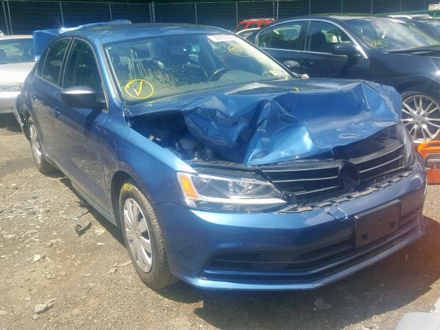 3VW1K7AJ7FM310552 - 2015 VOLKSWAGEN JETTA BASE BLUE photo 1