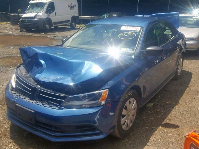 3VW1K7AJ7FM310552 - 2015 VOLKSWAGEN JETTA BASE BLUE photo 2