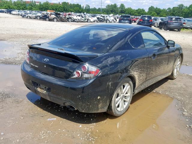 KMHHM66D88U284188 - 2008 HYUNDAI TIBURON GS BLACK photo 4