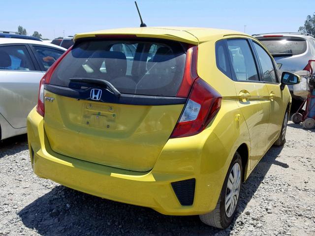 3HGGK5H50FM760619 - 2015 HONDA FIT LX YELLOW photo 4