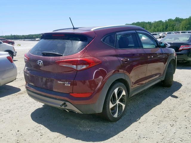 KM8J3CA27GU090212 - 2016 HYUNDAI TUCSON LIM MAROON photo 4