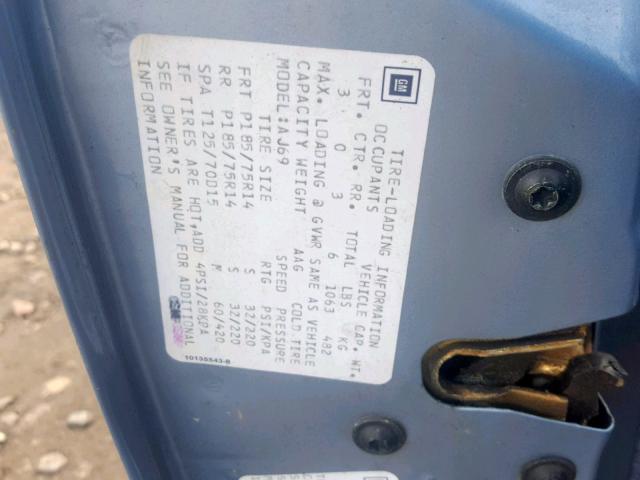 1G3AG55N6P6353111 - 1993 OLDSMOBILE CUTLASS CI ლურჯი ფოტო 10