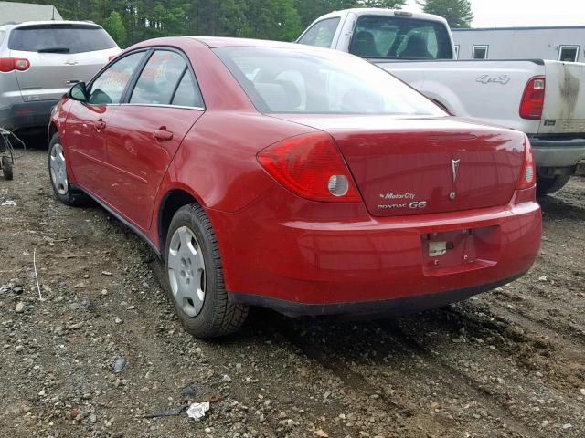 1G2ZF58B974199839 - 2007 PONTIAC G6 VALUE L RED photo 3