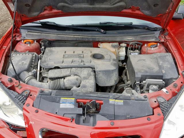 1G2ZF58B974199839 - 2007 PONTIAC G6 VALUE L RED photo 7