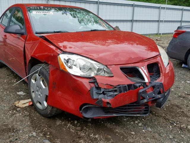 1G2ZF58B974199839 - 2007 PONTIAC G6 VALUE L RED photo 9