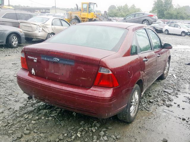 1FAFP34N47W286039 - 2007 FORD FOCUS ZX4 BURGUNDY photo 4