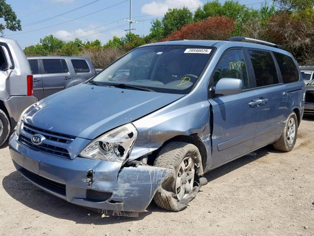 KNDMG4C35A6337689 - 2010 KIA SEDONA LX BLUE photo 2