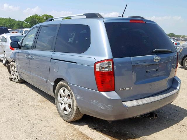 KNDMG4C35A6337689 - 2010 KIA SEDONA LX BLUE photo 3