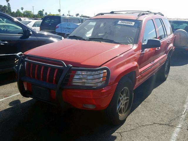 1J4G258S5YC324237 - 2000 JEEP GRAND CHER RED photo 2