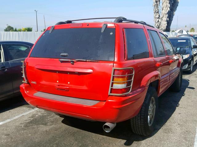 1J4G258S5YC324237 - 2000 JEEP GRAND CHER RED photo 4